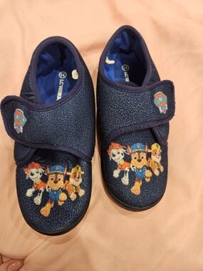 Paw Patrol Navy Kids Slippers with Hook-and-Loop Strap